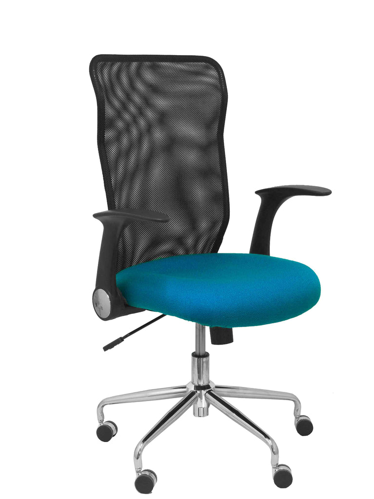 Silla Minaya respaldo malla negro asiento bali verde petrleo