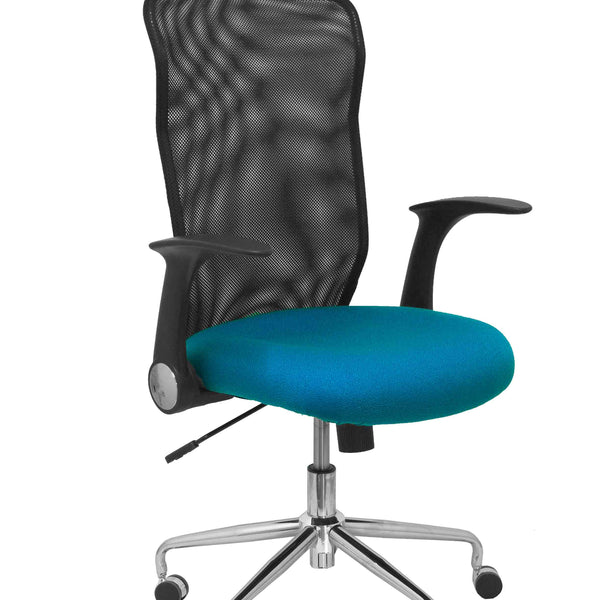 Silla Minaya respaldo malla negro asiento bali verde petrleo