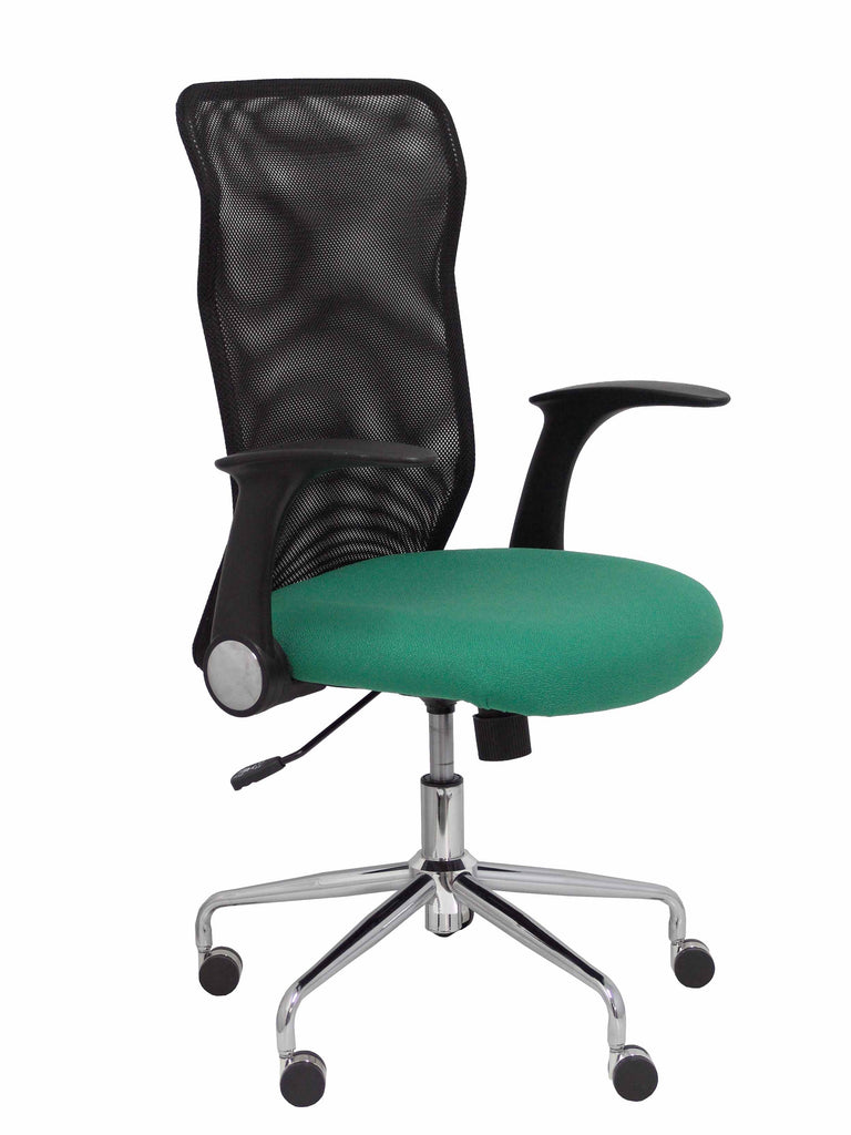 Silla Minaya respaldo malla negro asiento bali verde