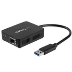 Adaptador USB 3.0 a Fibra ptica - Adaptador Compacto USB a Ranura SFP Abierta - Adaptador de Red USB a Gigabit - Adaptador USB 3.0 a Fibra Compatible con Multimodo MMF o Monomodo SMF