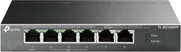 TL-SG1006PP switch No administrado Gigabit Ethernet (10/100/1000) Energa sobre Ethernet (PoE) Gris