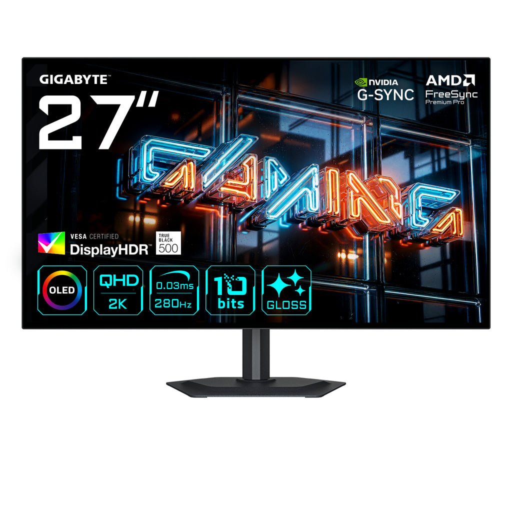 MO27Q28GR Monitor Gaming WOLED Brillante 27 QHD - 2560 x 1440  280Hz  0.03ms  335 cd/m  Display HDR True Black 500  HDMI 2.1  DisplayPort 1.4