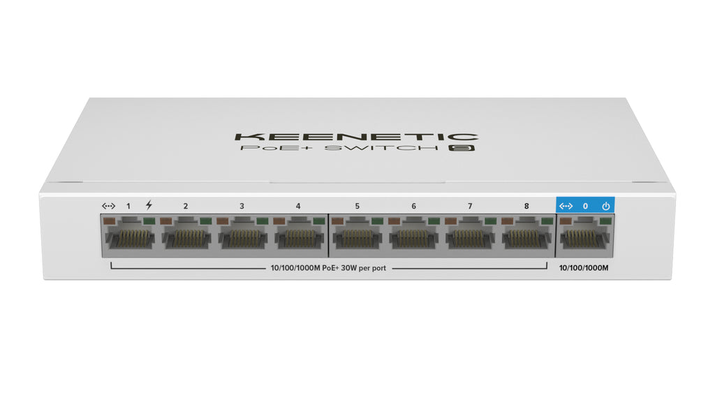 PoE+ Switch 9 (KN-4710) Switch Gigabit de 9 puertos con 8 puertos PoE+ y asignacin de energa de 120 W