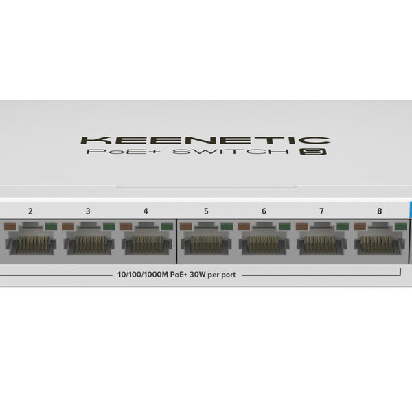 PoE+ Switch 9 (KN-4710) Switch Gigabit de 9 puertos con 8 puertos PoE+ y asignacin de energa de 120 W
