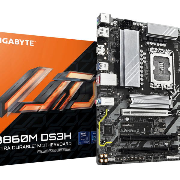 B860M DS3H Placa base - CPUs Intel Core Ultra  VRM de 5+1+2+1 fases  hasta 9066MHz DDR5  1xPCIe 5.0 + 1xPCIe 4.0 M.2  LAN 2 5 GbE  USB 3.2 Gen 2