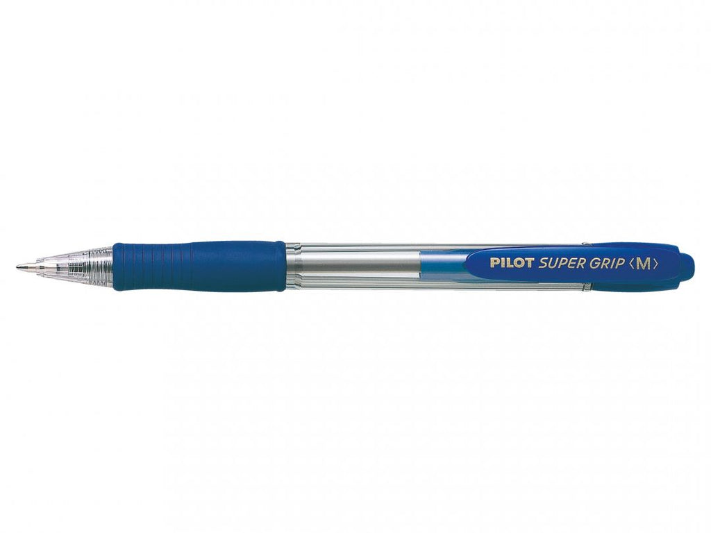 Super Grip Medium Azul Bolgrafo de punta retrctil con pulsador Medio 1 pieza(s)