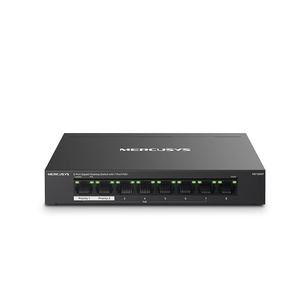 MS108GP switch Gestionado Gigabit Ethernet (10/100/1000) Energa sobre Ethernet (PoE) Negro