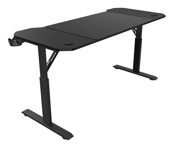 MGD-ERGO140  Mesa Altura Ajustable 3 Posiciones  Superficie Ergonmica  Estructura Metlica  Alfombrilla XXL  Soporte Auriculares + Bebida  Gestin Cableado  Mesa Gaming 140x60cm  Negro