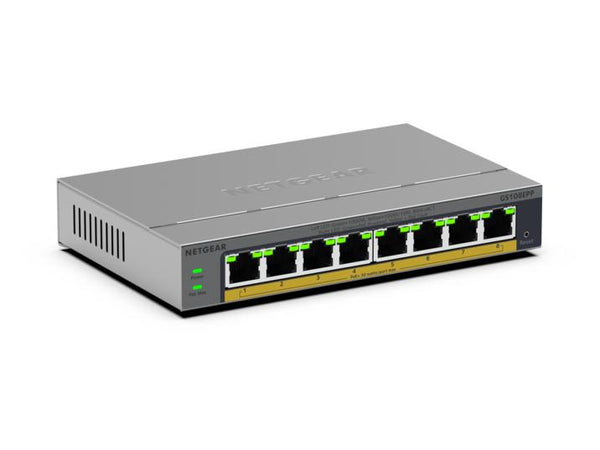 GS108EPP No administrado Gigabit Ethernet (10/100/1000) Energa sobre Ethernet (PoE) Montaje en pared/escritorio Gris