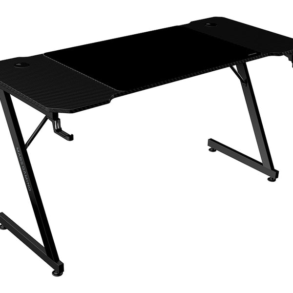 MGD-X140  Mesa Gaming Ergonmica  Superficie en Fibra de Carbono  Estructura Metlica  Alfombrilla XXL  Soporte Auriculares y Bebida  Gestin Cableado  Escritorio PC 140x60cm  Negro