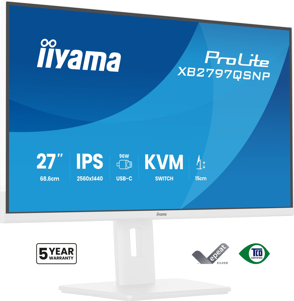 ProLite XB2797QSNP-W1 pantalla para PC 68 6 cm (27") 2560 x 1440 Pixeles Quad HD LCD Blanco