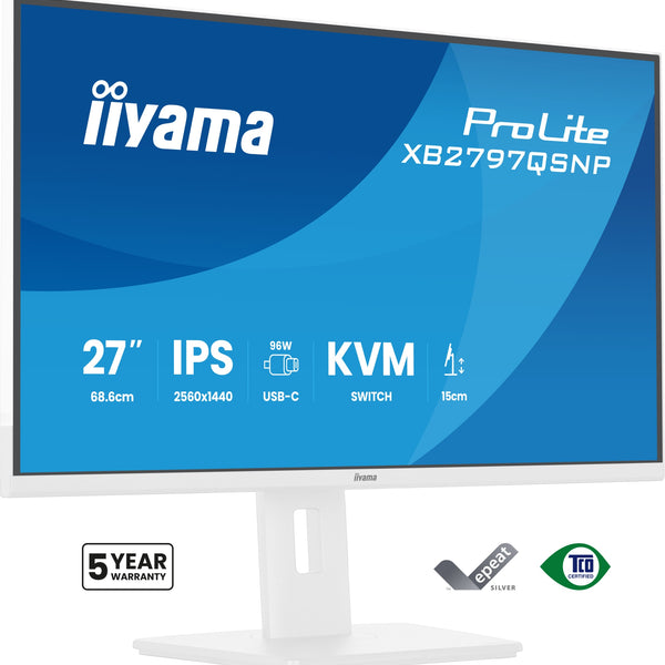 ProLite XB2797QSNP-W1 pantalla para PC 68 6 cm (27") 2560 x 1440 Pixeles Quad HD LCD Blanco