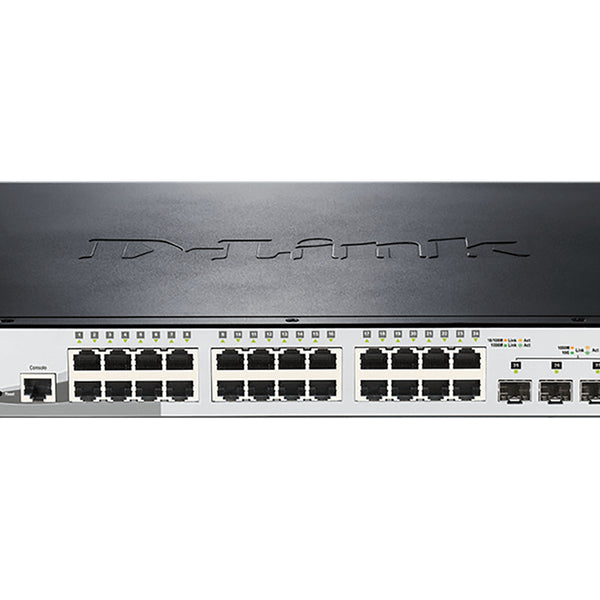 DGS-1510-28XMP switch Gestionado L2/L3 Gigabit Ethernet (10/100/1000) Energa sobre Ethernet (PoE) Negro  Gris