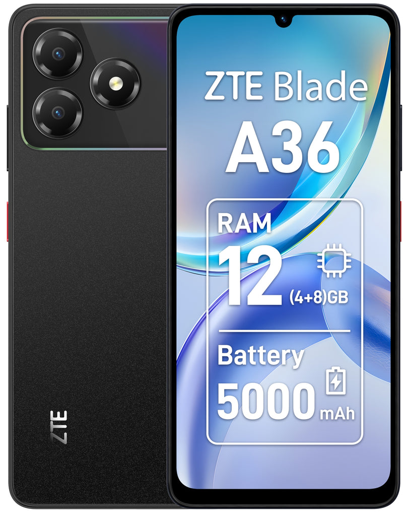 Blade A36 17 1 cm (6.75") SIM doble Android 15 4G USB Tipo C 4 GB 64 GB 5000 mAh Negro