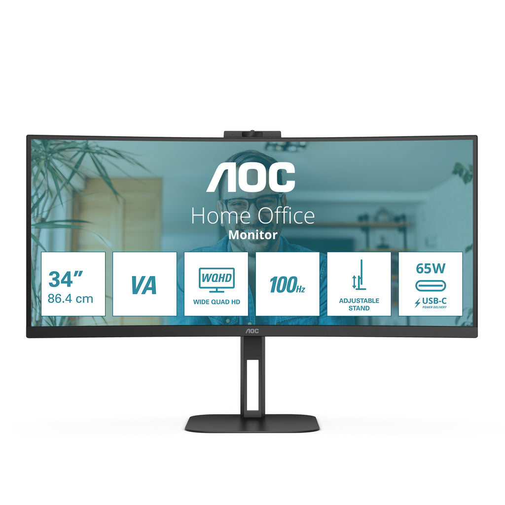 V5 CU34V5CW pantalla para PC 86 4 cm (34") 3440 x 1440 Pixeles Wide Quad HD LED Negro