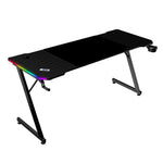 MGD-X160RGB  Mesa Gaming Ergonmica  Iluminacin ARGB con Mando  Fibra de Carbono  Alfombrilla XXL  Soporte Auriculares y Bebida  Gestin Cableado  Escritorio Gaming 160x60cm  Negro