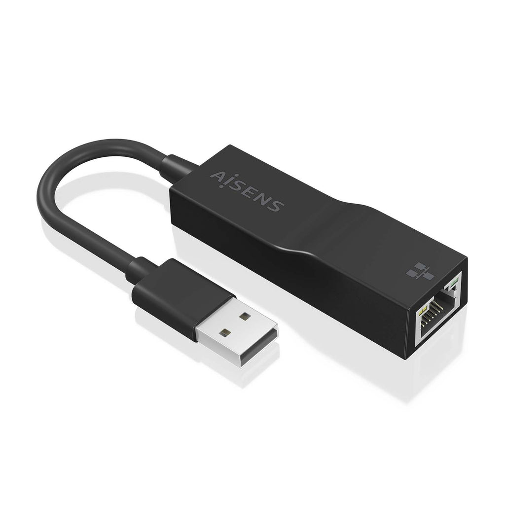 Conversor USB 3.0 a Ethernet Gigabit 10/100/1000 Mbps  Negro  15 cm