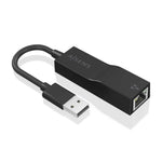 Conversor USB 3.0 a Ethernet Gigabit 10/100/1000 Mbps  Negro  15 cm