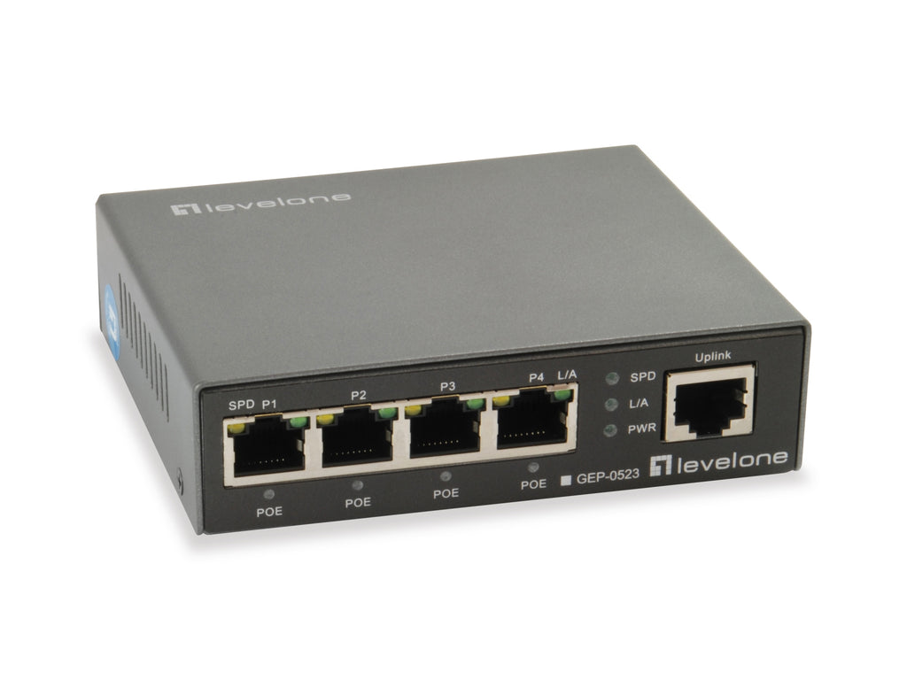 GEP-0523 switch Gigabit Ethernet (10/100/1000) Energa sobre Ethernet (PoE) Negro
