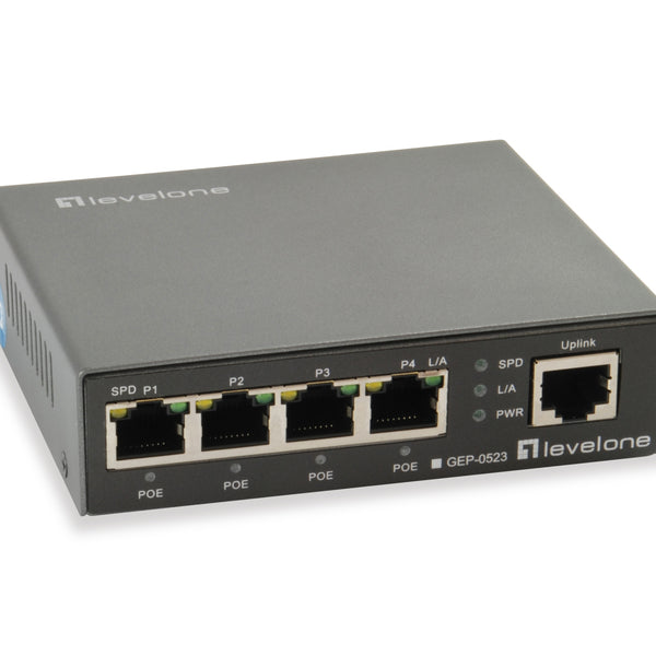 GEP-0523 switch Gigabit Ethernet (10/100/1000) Energa sobre Ethernet (PoE) Negro