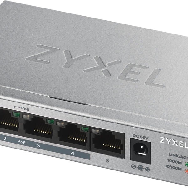 GS1005HP No administrado Gigabit Ethernet (10/100/1000) Energa sobre Ethernet (PoE) Plata