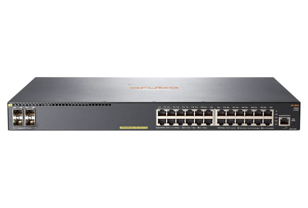 Aruba Networking Aruba 2540 24G PoE+ 4SFP+ Gestionado L2 Gigabit Ethernet (10/100/1000) Energa sobre Ethernet (PoE) 1U Gris