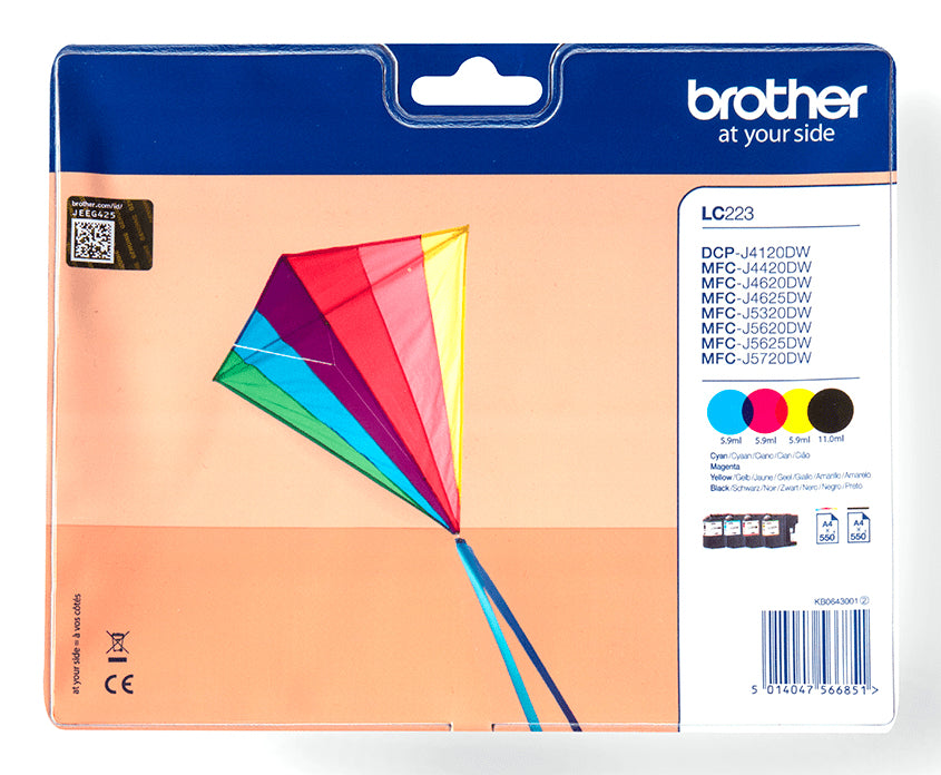 LC-223VALBP cartucho de tinta 4 pieza(s) Original Negro  Cian  Magenta  Amarillo