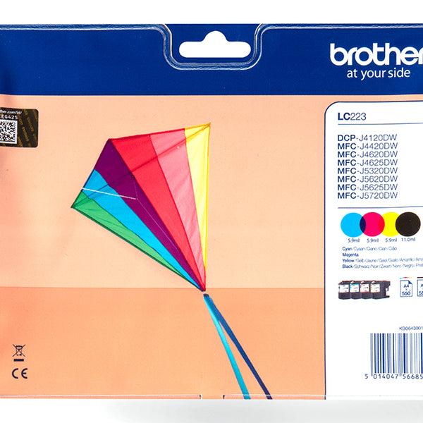 LC-223VALBP cartucho de tinta 4 pieza(s) Original Negro  Cian  Magenta  Amarillo