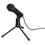 Micrfono con trpode  conexin jack 3 5mm  ideal para Podcast o conferencias  color negro.