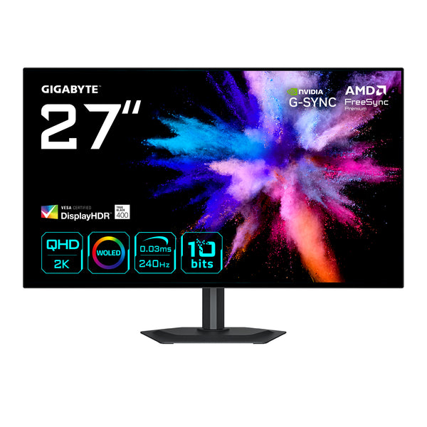 GO27Q24G Monitor Gaming OLED 27 2K QHD - 2560 x 1440  240Hz  0.03ms  275 cd/m  FreeSync Premium  G-Sync Compatible  HDMI 2.1  DisplayPort 1.4