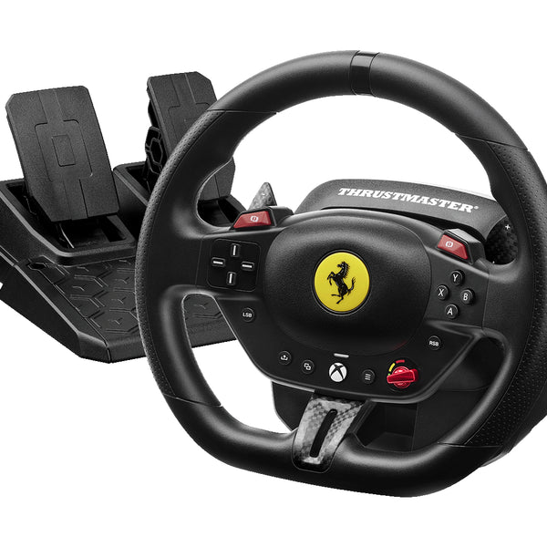 T98 Ferrari 296 GTS Negro USB Volante + Pedales Analgico/Digital PC  Xbox One  Xbox Series S  Xbox Series X  Xbox One X  Xbox One S