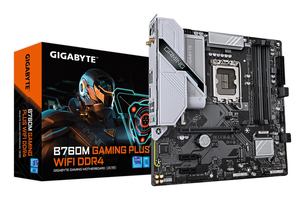 B760M GAMING PLUS WIFI DDR4 Placa base - Compatible con procesadores Intel Core de 14 generacin  VRM de 4+1+1 fases  hasta 5333 MHz DDR4 (OC)  2xPCIe 4.0 M.2  Wi-Fi 6  LAN 1 GbE  USB 3.2 Gen 1