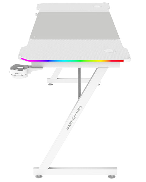MGD-X160RGB  Mesa Gaming Ergonmica  Iluminacin ARGB con Mando  Fibra de Carbono  Alfombrilla XXL  Soporte Auriculares y Bebida  Gestin Cableado  Escritorio Gaming 160x60cm  Blanco