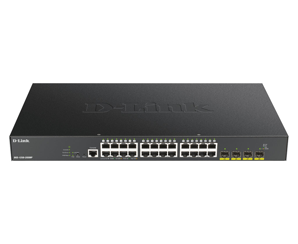 DGS-1250-28XMP switch Gestionado L3 Gigabit Ethernet (10/100/1000) Energa sobre Ethernet (PoE) Negro