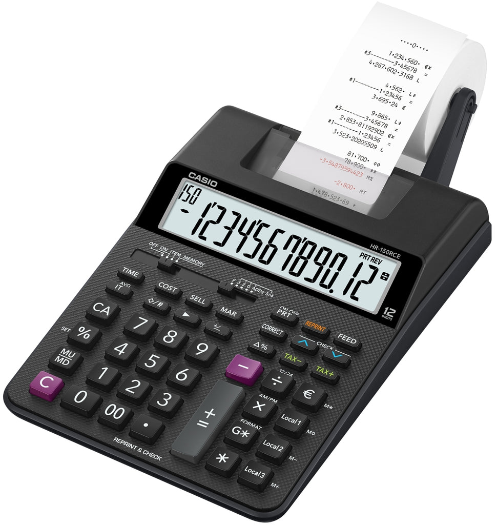 HR-150RCE calculadora Escritorio Calculadora de impresin Negro