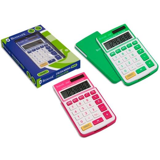 BISMARK CALCULADORA 8 DIGITOS COLORES SURTIDOS