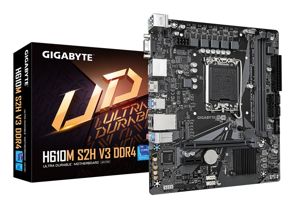 H610M S2H V3 DDR4 Placa base - Compatible con procesadores Intel Core 14th CPUs  4+1+1 Hybrid Digital VRM  up to 3200MHz DDR4  1xPCIe 3.0 M.2  GbE LAN   USB 3.2 Gen 1