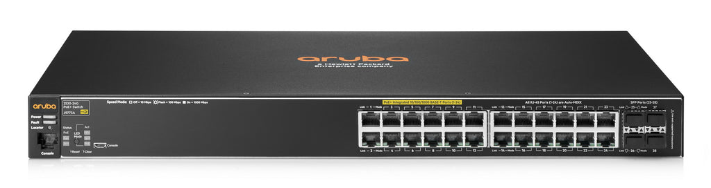 Aruba Networking Aruba 2530 24G PoE+ Gestionado L2 Gigabit Ethernet (10/100/1000) Energa sobre Ethernet (PoE) 1U Negro