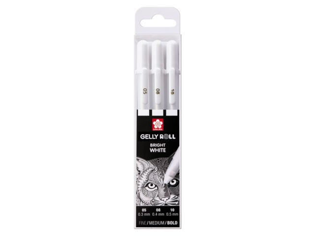 POXPGBWH3C bolgrafo de gel Bolgrafo de gel con tapa Multi Blanco 3 pieza(s)