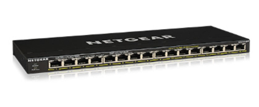 GS316P No administrado Gigabit Ethernet (10/100/1000) Energa sobre Ethernet (PoE) Negro