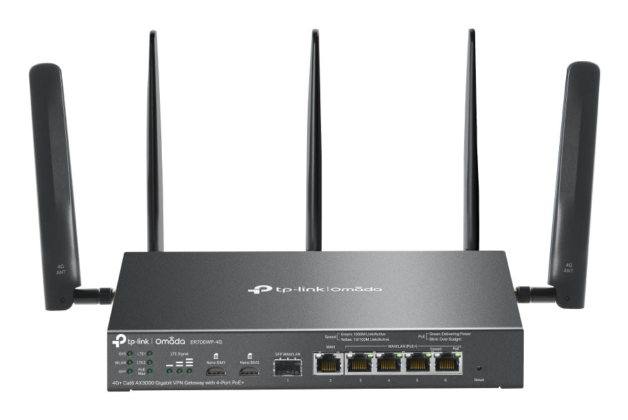 Omada ER706WP-4G router inalmbrico Gigabit Ethernet Doble banda (2 4 GHz / 5 GHz) Negro