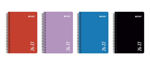 ENRI AGENDA ESCOLAR ESPIRAL 4 SV TAPA PLSTICO C/SURTIDOS 2026-2027 CASTELLANO