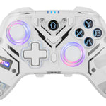 NXKROMKRYSTAL mando y volante Transparente  Blanco Bluetooth/USB Gamepad Analgico/Digital Android  Nintendo Switch  Nintendo Switch 2  PC  iOS
