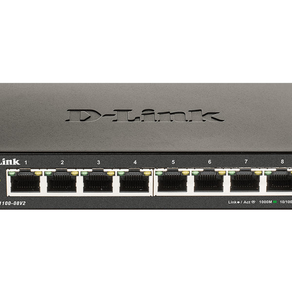 DGS-1100-08V2 Gestionado L2 Gigabit Ethernet (10/100/1000) Negro