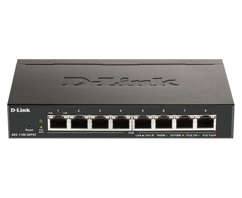 DGS-1100-08PV2 Gestionado L2/L3 Gigabit Ethernet (10/100/1000) Energa sobre Ethernet (PoE) Negro