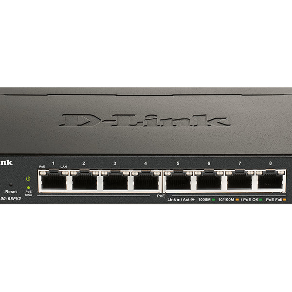 DGS-1100-08PV2 Gestionado L2/L3 Gigabit Ethernet (10/100/1000) Energa sobre Ethernet (PoE) Negro