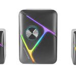 MS-H21  Altavoces Gaming RGB 2.1 y Subwoofer 35W  Sistema Drivers Invertidos 3D Surround  Altavoces Compactos con Iluminacin Dinmica RGB  Alimentacin USB y Conector Jack 3.5mm  Negro