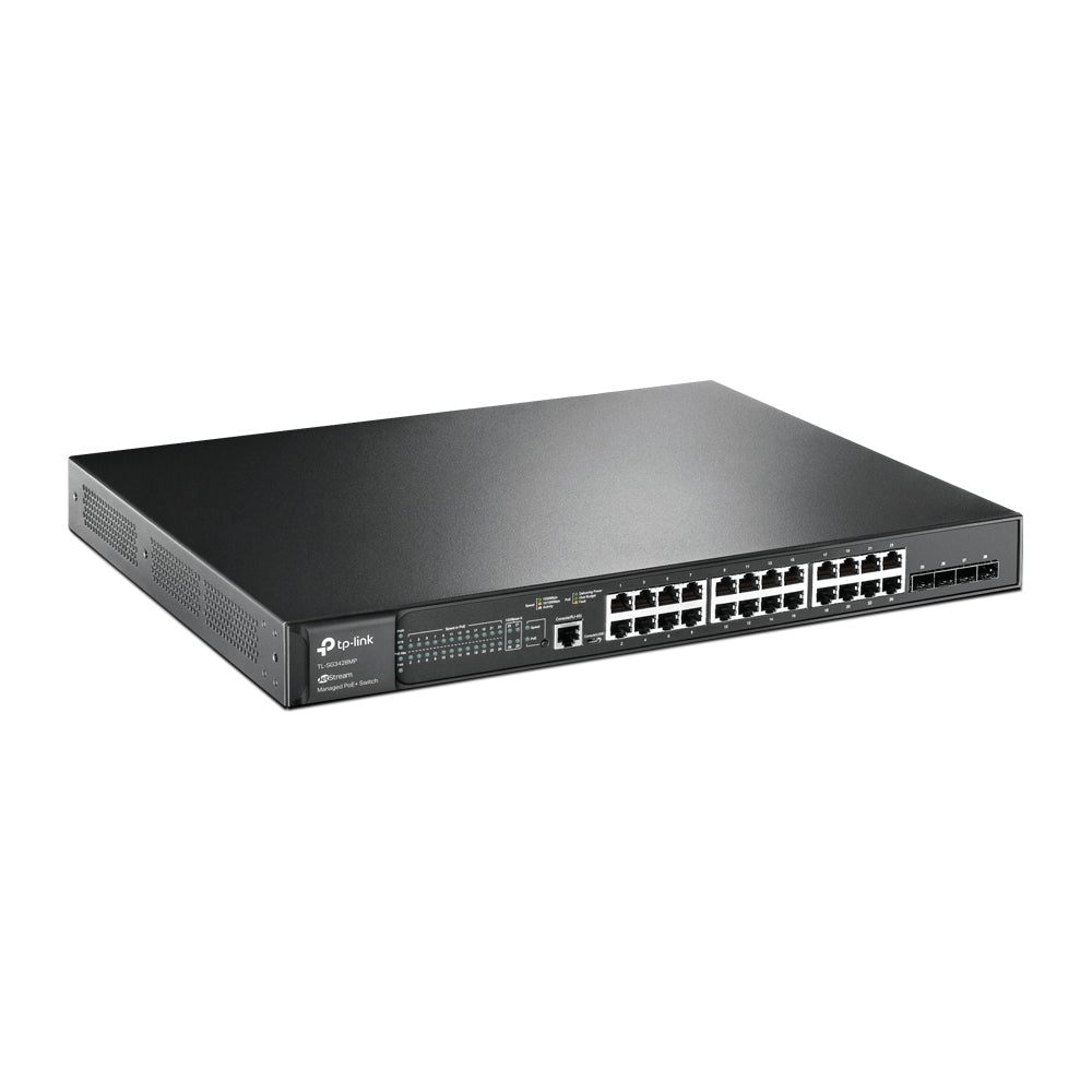 JetStream TL-SG3428MP switch Gestionado L2+ Gigabit Ethernet (10/100/1000) Energa sobre Ethernet (PoE) 1U Negro
