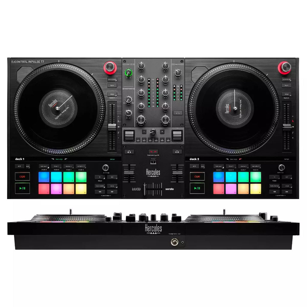 INPULSE T7 Controladora con opcin de realizar scratch utilizando discos de vinilo Negro