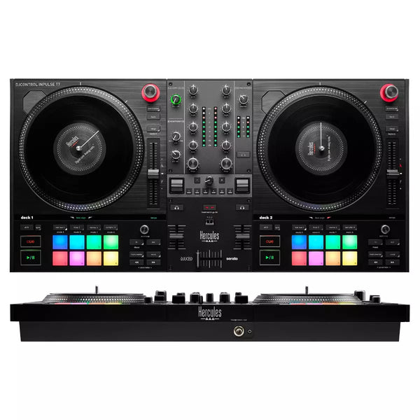 INPULSE T7 Controladora con opcin de realizar scratch utilizando discos de vinilo Negro
